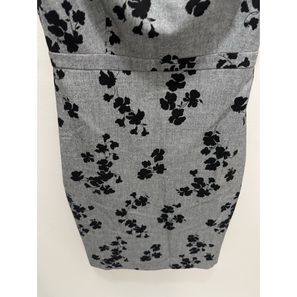 Ann Taylor Grey Black Floral Sheath Dress Size‎ 4 - Picture 3 of 9